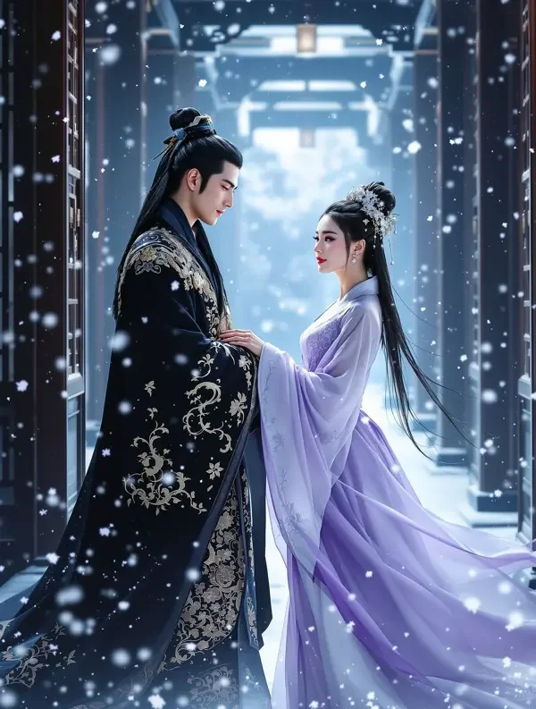 短剧《宫灯夜话：太子妃她不争宠》竖版封面，古装、都市情感题材